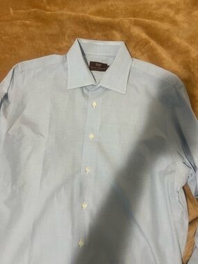 Hickey Freeman Pale Blue Men's Textured Dress Shirt